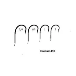 Mustad 496 Blauwe Haak Met Bled